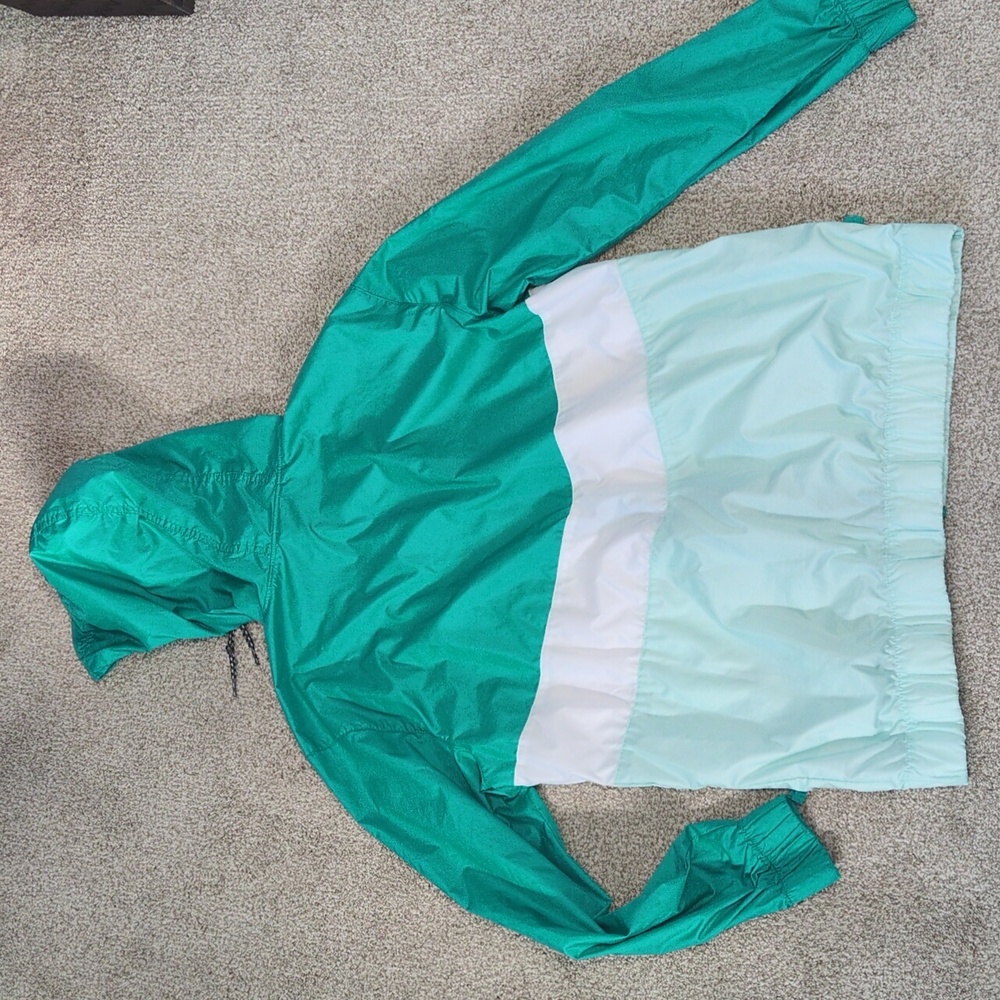 Women's Columbia Sandy Sail teal color block windbreaker - Picture 5 of 7